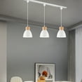 thumbnail image 4 of FSLiving 3-Lights H-Type Track Lights Dimmable Track Mount Pendant Lighting Fixtures w/ Macaron Aluminum Shade Customizable - Bulb Not Included (White), 4 of 7