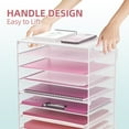 thumbnail image 4 of INTIGE 9-Tier Metal Paper Tray Desk Organizer with Handles, Desk Letter Organizer, White, 1 Piece, 4 of 5