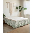 thumbnail image 2 of Sage Green Starfish Wrap Around Bed Skirts for California King Bed 16" Drop,Bed Skirt with Adjustable Elastic Belt Dust Ruffle Bed Valance for Bedroom Coastal Nautical Seahorse Conch Bed Frame Cover, 2 of 7