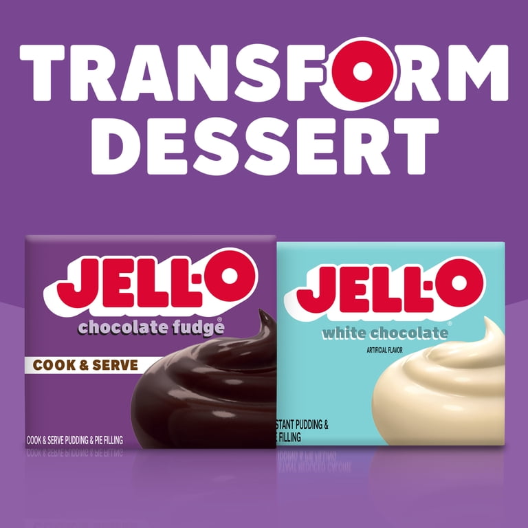 Jell-O Chocolate Fudge Pudding & Pie Filling Mix, 3.4 oz Box