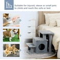 thumbnail image 6 of PawHut Pet Stairs, Adjustable Height 3 Step/4 Step Cat Steps, Gray, 6 of 9