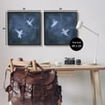 thumbnail image 3 of Stupell Modern Blue Birds Flying Silhouettes Animals & Insects Painting Black Framed Art Print Wall Art, Set of 2, 3 of 8