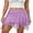 Purple, variant on LMLYSoH Womens Short Skirts Floral Lace Sheer Asymmetric Frill Hem Soft Lined Waist Ruched Mini Low Rise Skirts