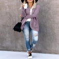 thumbnail image 3 of POINTERTECK Womens Long Sleeve Open Front Waffle Chunky Knit Cardigan Sweater Outwear, 3 of 5
