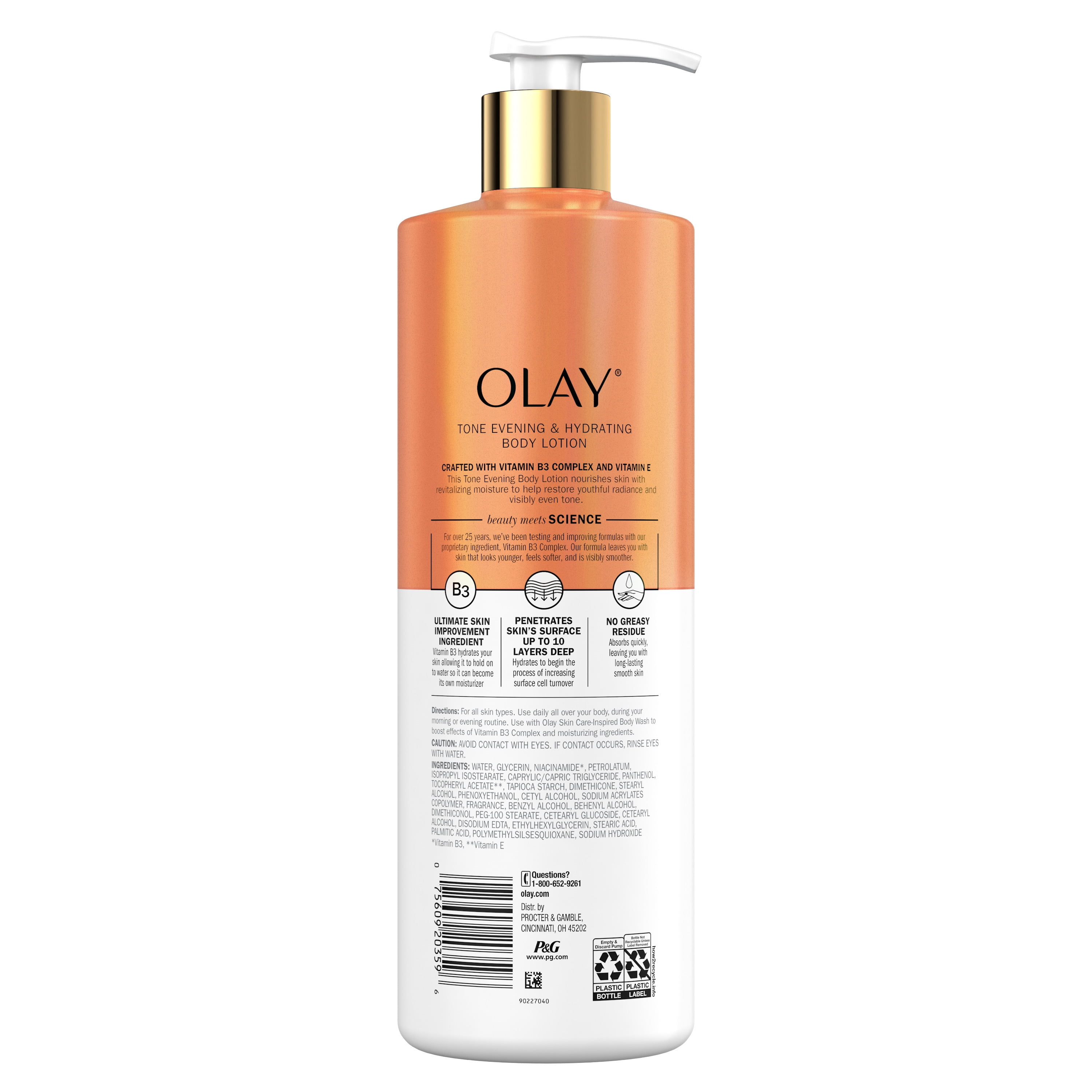 Olay Tone Evening & Hydrating Body Lotion 17oz - Vitamin B3