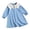 Blue, variant on CPNG Girls Summer Dresses Ruffle Sleeve A-Lined Dress Bow Peter Pan Collar Long Sleeve Sleeveless Button Decor Dress
