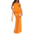 thumbnail image 2 of Coduop Women Ruffle Bodycon Long Dress Spaghetti Strap Solid Color Party Dress Summer Mesh Dress, 2 of 6