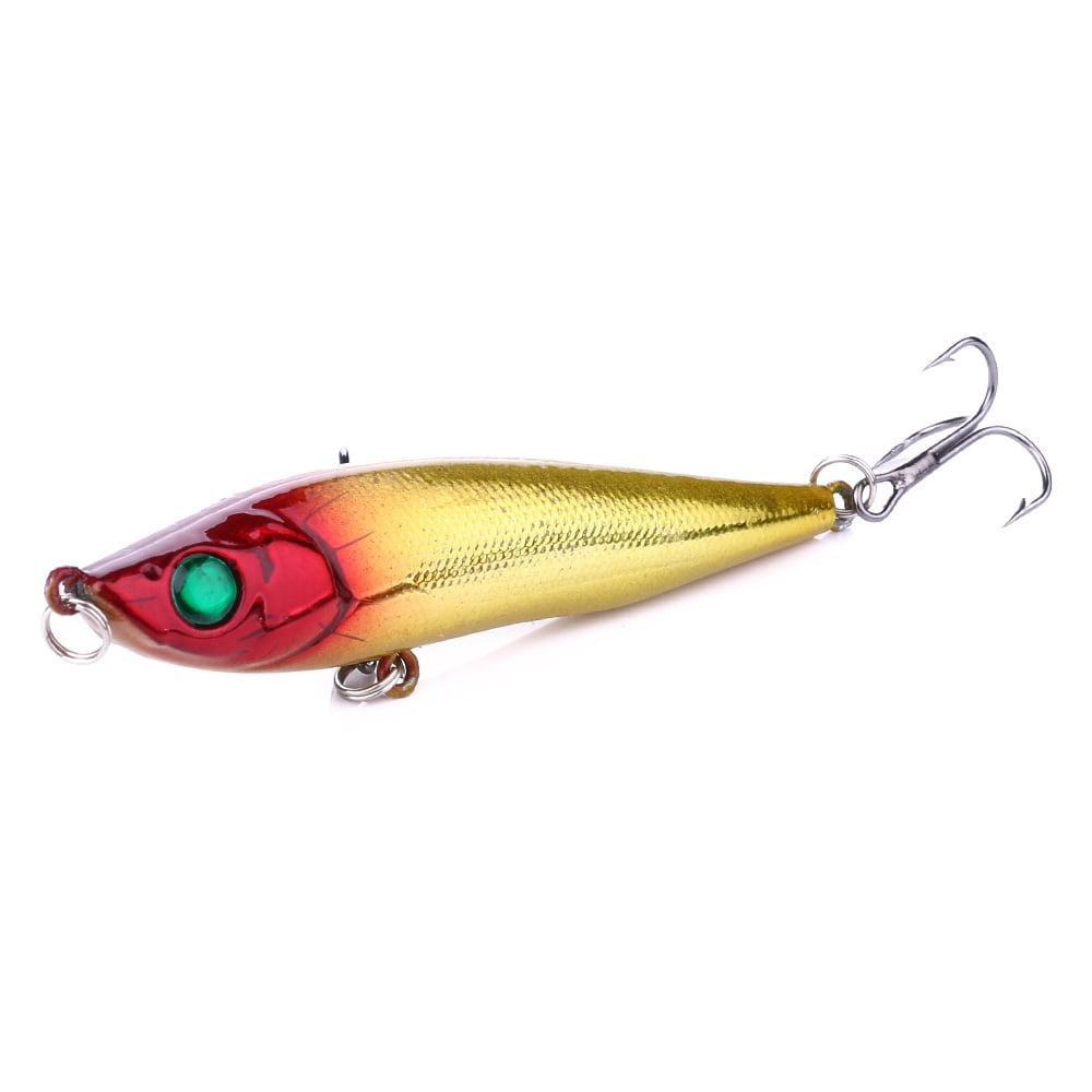 HENGJIA Fishing Lures, Pencil Plopper Fishing Lures for Bass Catfish Pike Perch, Sinking Minnow Pencil Popper Fishing lure for Freshwater or Saltwater