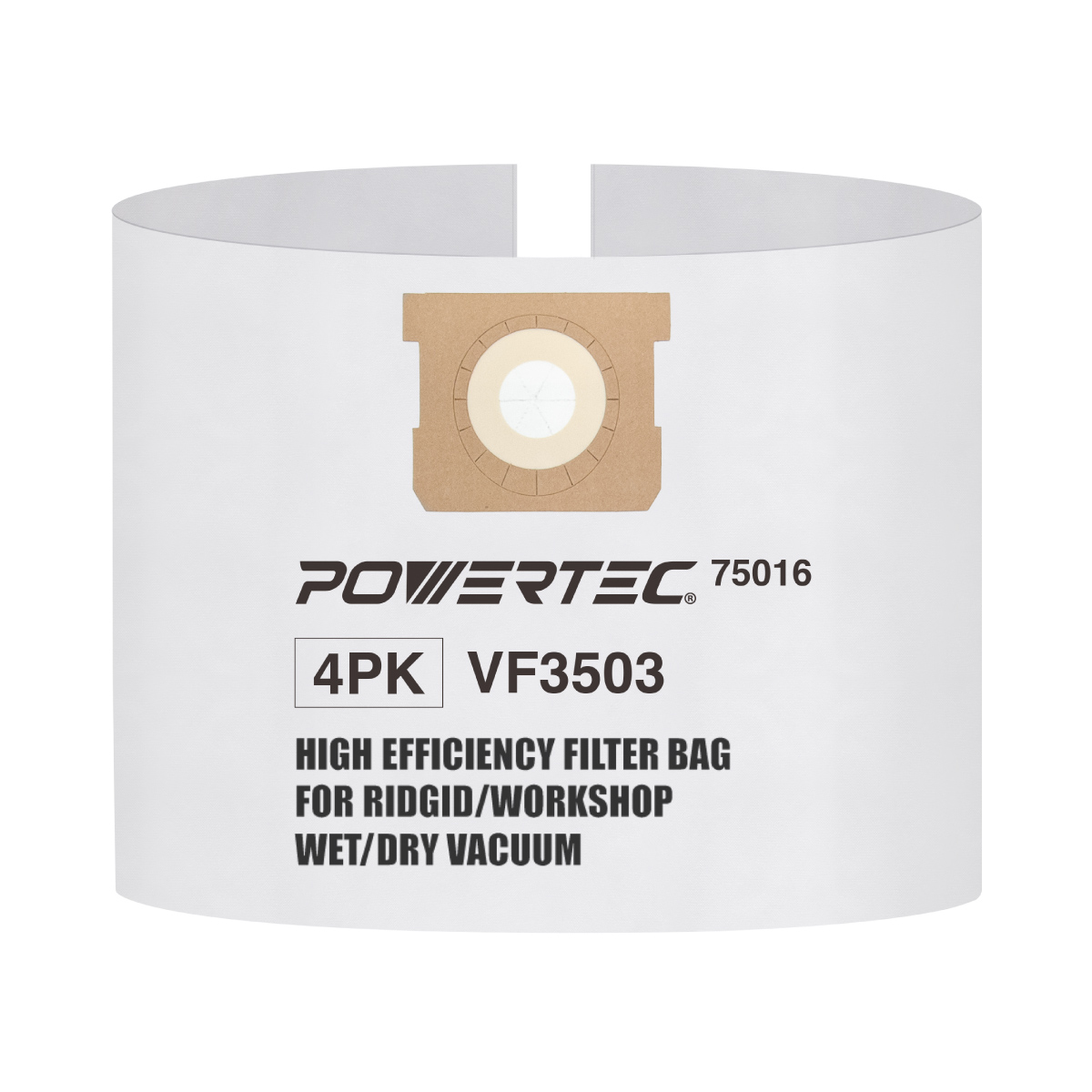 POWERTEC 4PK Filter Bags for Ridgid VF3503 69 Gal Wet Dry Vacuum