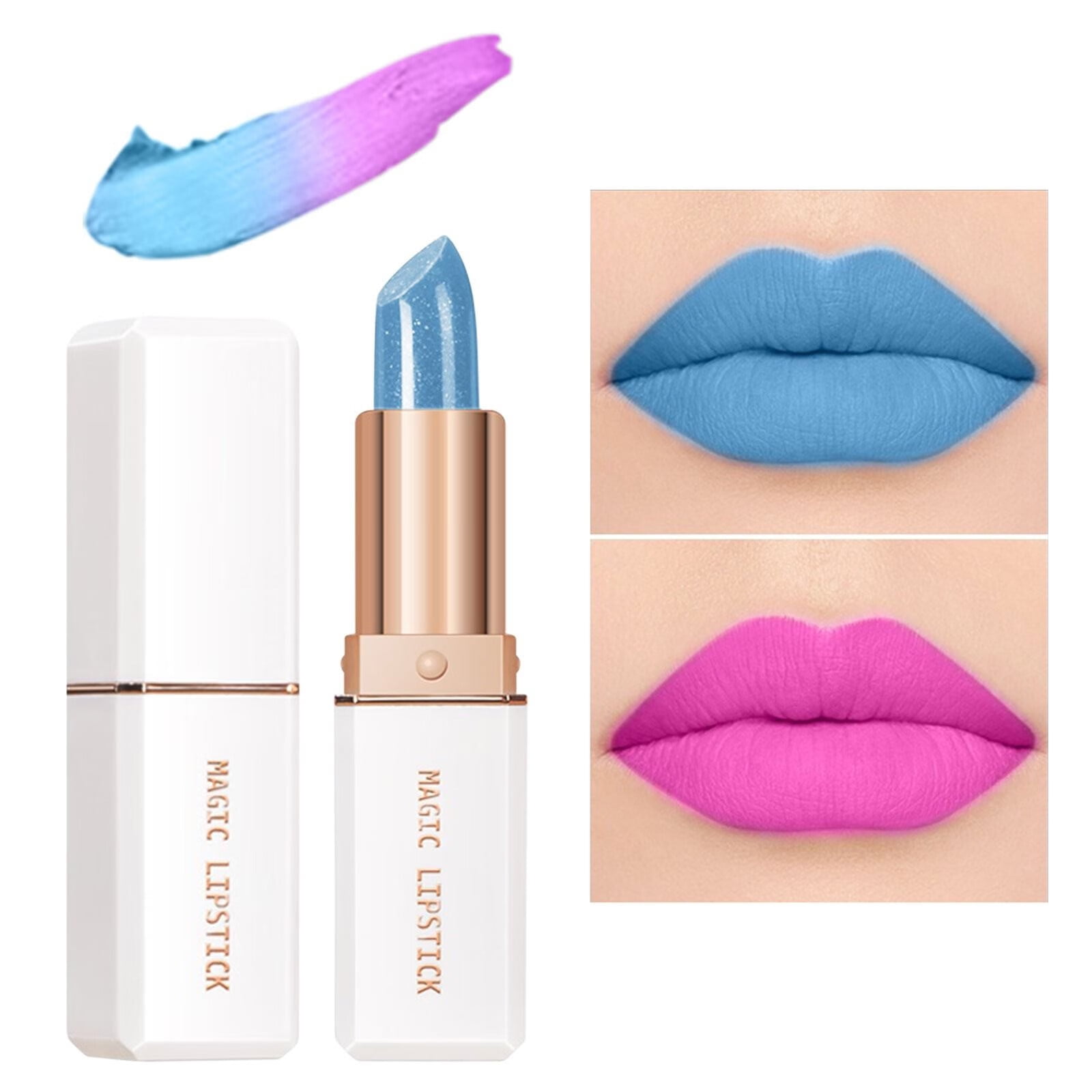  Yaper 3 Color Magic Temperature Changing Colors Lipstick,Long  Lasting and Not Easy to Stick Cup Magic Color Changing Waterproof Lipstick Lip  Gloss for Women (Blue & Black & Red) 