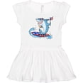 thumbnail image 3 of Inktastic Fourth of July Shark Surfing Girls Baby Dress, 3 of 5