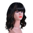 thumbnail image 5 of XIAQUJ Fashion Women's Full Wig Curly Wig Short Wig Styling Cool Wig Wigs for Women Black, 5 of 6