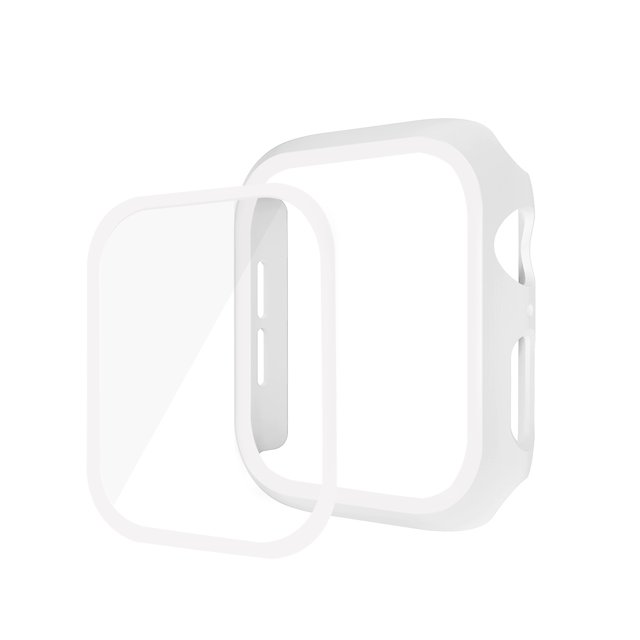 YSTINNG 2 Pack Hard PC Case with Tempered Glass Screen Protector for Apple Watch Series 8/7 Ultra-Thin Scratch Resistant A311-001