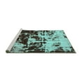 thumbnail image 2 of Ahgly Company Machine Washable Indoor Square Abstract Turquoise Blue Modern Area Rugs, 7' Square, 2 of 4