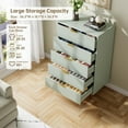 thumbnail image 5 of Modern 5-Drawer Wood Dresser with Gold Handles and Base, Tall Storage Cabinet for Bedroom, Living Room, Closet, Hallway, Entryway, Green, 5 of 7