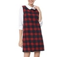 thumbnail image 1 of Allegra K Robe de Noël pour Femme Peter Pan des Années 60 à Blocs de Couleur Mini à Manches Longues TP Rouge, 1 of 8
