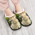 thumbnail image 4 of Women's Men's Slippers, Non-Slip Travel Unisex Fleece House Shoes A Rabbit, 4 of 7