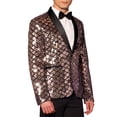 thumbnail image 4 of Lars Amadeus Sequin Tuxedo for Men's Argyle Pattern Peak Lapel Prom Shiny Blazer, 4 of 5