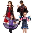 thumbnail image 2 of Disfraz de vampiro de Halloween para niños, vestido de fiesta para niñas, disfraz de Cosplay para niños, prendas de vestir para niños, fantasma del diablo, ropa de carnaval, 2024, 2 of 5