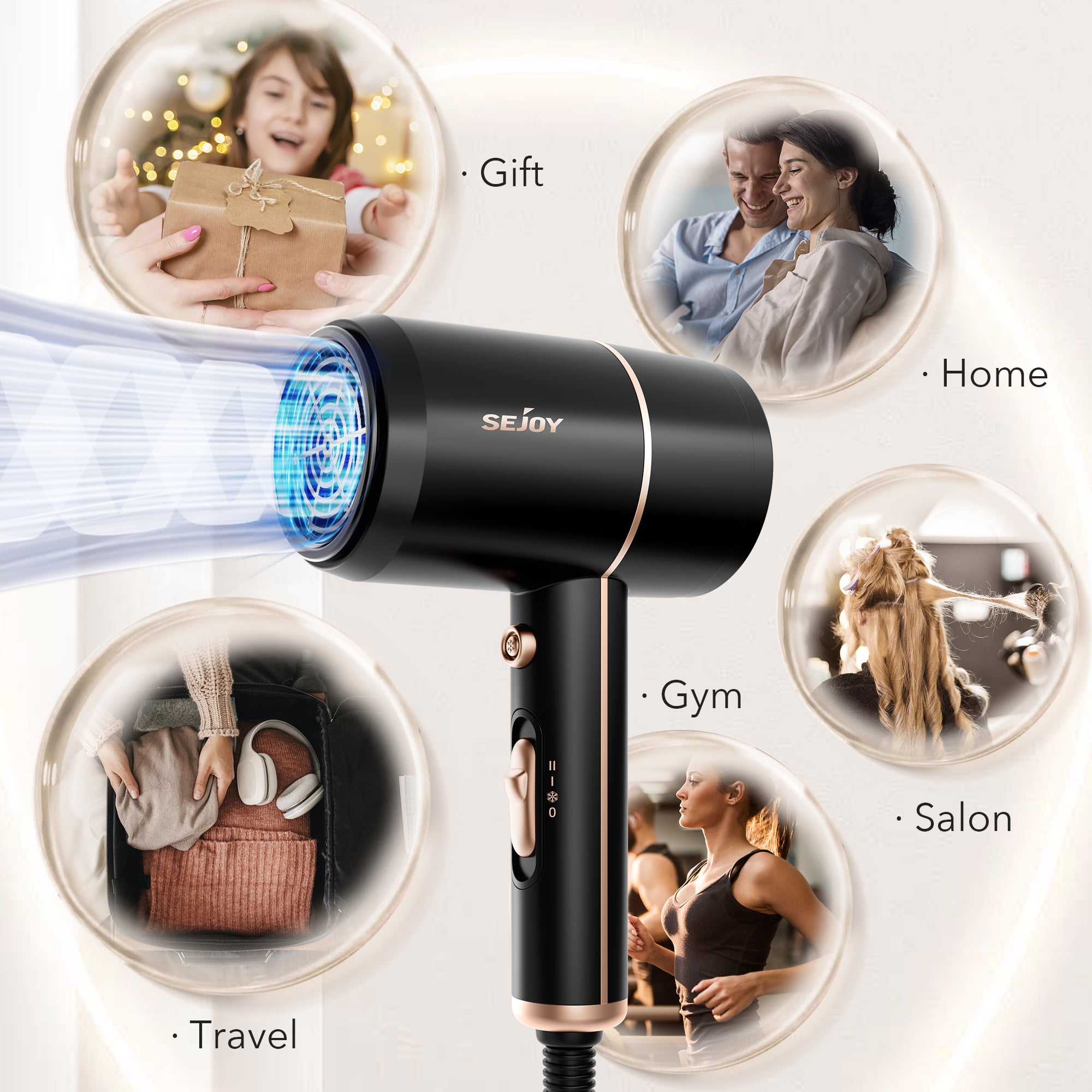 ✨️新品未使用品✨️SATINIQUE Balanceion Hair Dryer Sejoy Pro 1800W Ionic Hair Dryer, Lightweight, Portable