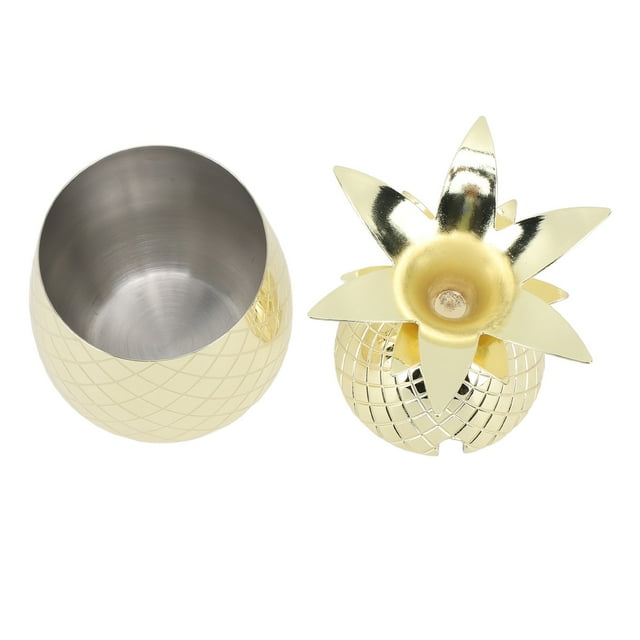Taza de Piña de Acero inoxidable 304 de 500 ml, Vaso Elegante y Versátil para Fiesta en Bar, Vasos Reutilizables