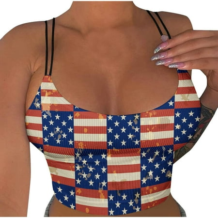 

Sexy Sleeveless Corset Tops for Women Ribber Slim Fitted Summer Cami Vest Printed Spaghetti Straps U Neck Camisole
