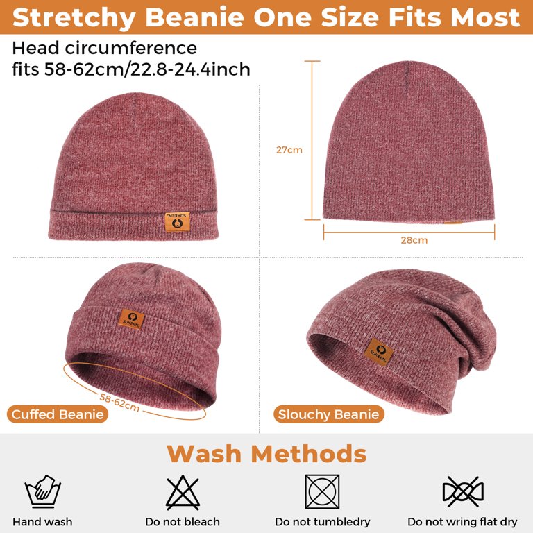 Women\'s French Style Double Layer Warm and Soft Knitted Beanie Hat Wine Red Nollia Soft Knit Solid Color Beanie, Chic, and Lightweight  main image 2