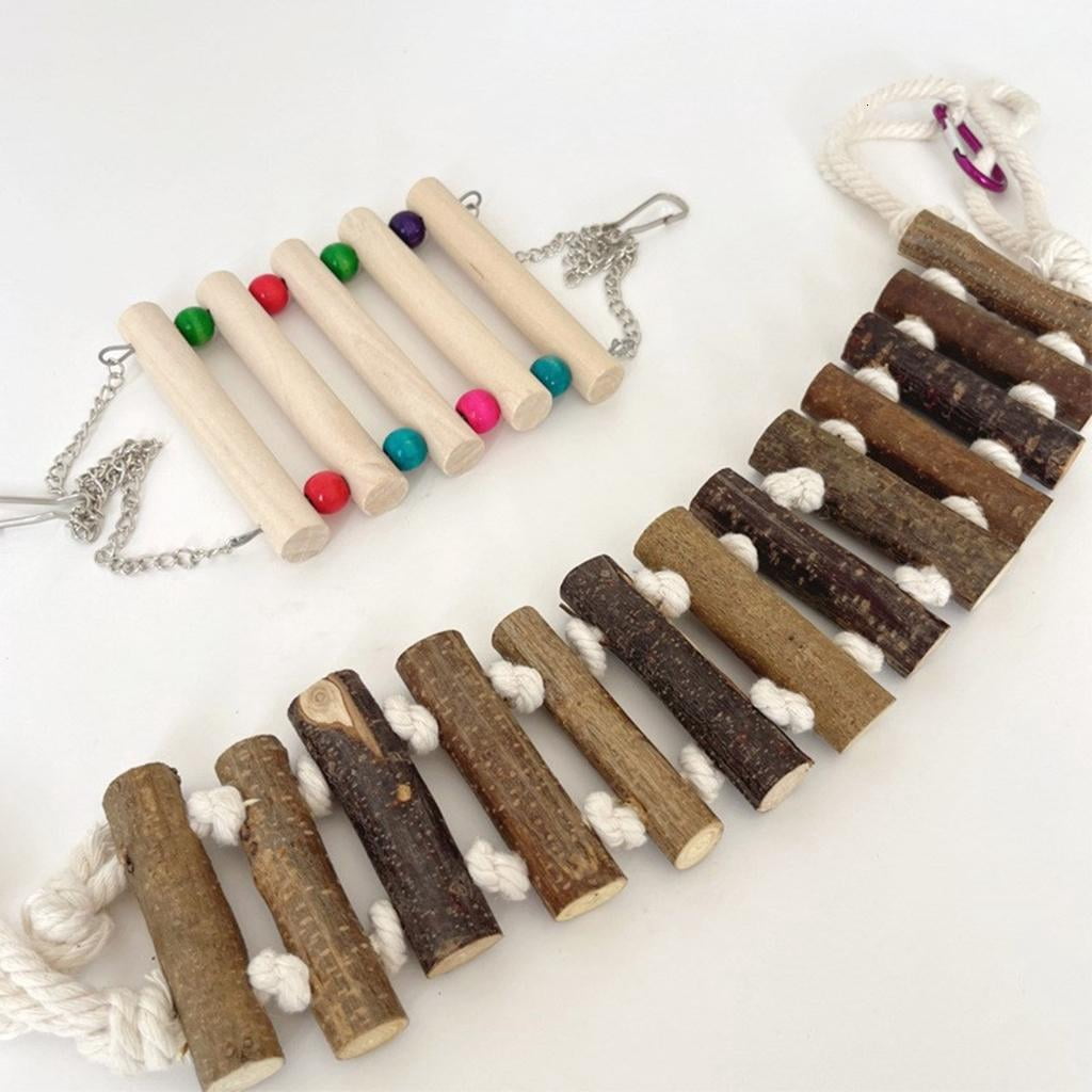 Bird Tearing Puzzle Perch Toy Bird Cage Chewing Toy Rattan Standing Toy for Small Bird Birdcage Decors Bird Supply