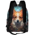 thumbnail image 3 of Lsque Cartoon Pattern Corgi Pattern Backpack – School Travel Canvas Daypack with Ergonomic Padded Straps, Multiple Compartments & Leather Handle, 3 of 5