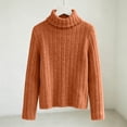 thumbnail image 6 of hotojiny Girls Turtleneck Sweater Long Sleeve Thermal Fall Winter Shirts Ribbed Knit Tops Casual Basic Layering Kids Outfit(Orange,11-12 Years), 6 of 6