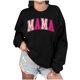 thumbnail image 1 of Sudadera Penkiiy Mama Mujer Oversize Glitter Patch Mama Crewneck Sudaderas Mama Print Manga Larga Moda Suelta Pullver S Negro, 1 of 7