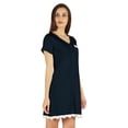 thumbnail image 3 of Inkmeso Solid Button Down Nightgown Sleepwear For Womens V- Neck Nightshirt Sleepdress, 3 of 7