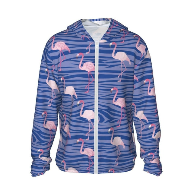 Lsque Flamingo Pattern UPF 50+ Lightweight Sun Protection Men's Women's Long Sleeve Shirt, Hoodie Performance -X-Large