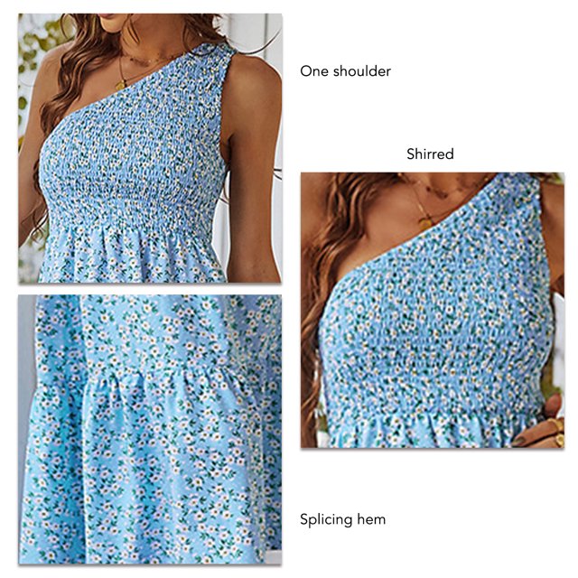 Vestido Fruncido, Transpirable, Elegante, Informal, Con Dobladillo Empalmado, Vestido Con Estampado Floral Para Bodas, Para El Trabajo Diario ANGGREK Otros