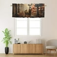 thumbnail image 2 of Deer Rod Pocket Thermal Insulated Curtain Valance Rustic Antler Old Forest Retro American Flag Privacy Window Valances for Living Room Kitchen 54 by 18 in, 1 Panel, 2 of 6