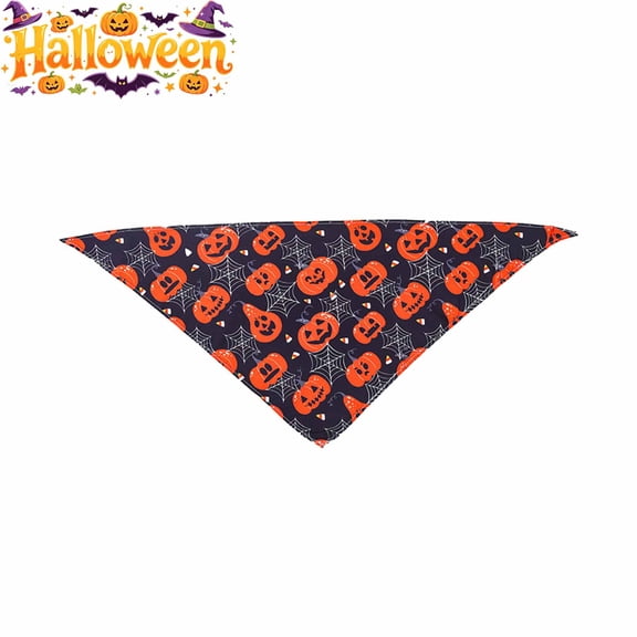 FEOLGEHLY Dog Bandanas for Halloween Fall Decorations, Adjustable Puppy Bandana, Dog Clothes Accessories Breathable Dogs Kerchief Washable Pet Scarves, Triangle Puppy Bibs, Small Dogs Bandana(Orange)