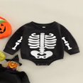 thumbnail image 2 of MesaSe Barboteuse d'Halloween pour Bébé Garçon Fille, Manches Longues, Col Ras du Cou, Justaucorps Imprimé Squelette de Dessin Animé, 2 of 6