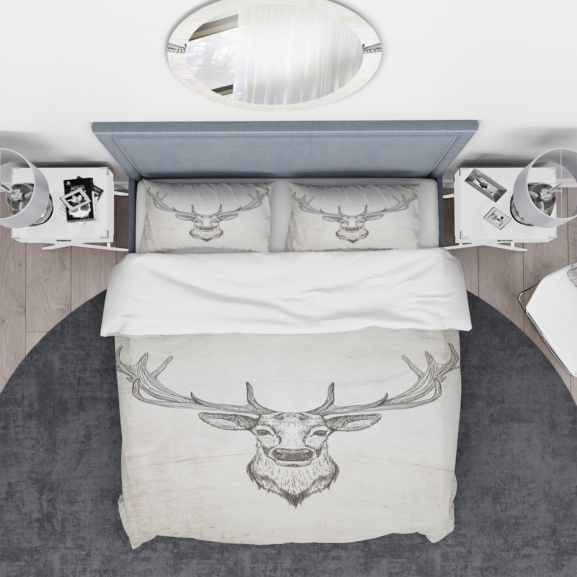Designart 'Deer Wild and Beautiful II' Farmhouse Duvet Cover Set