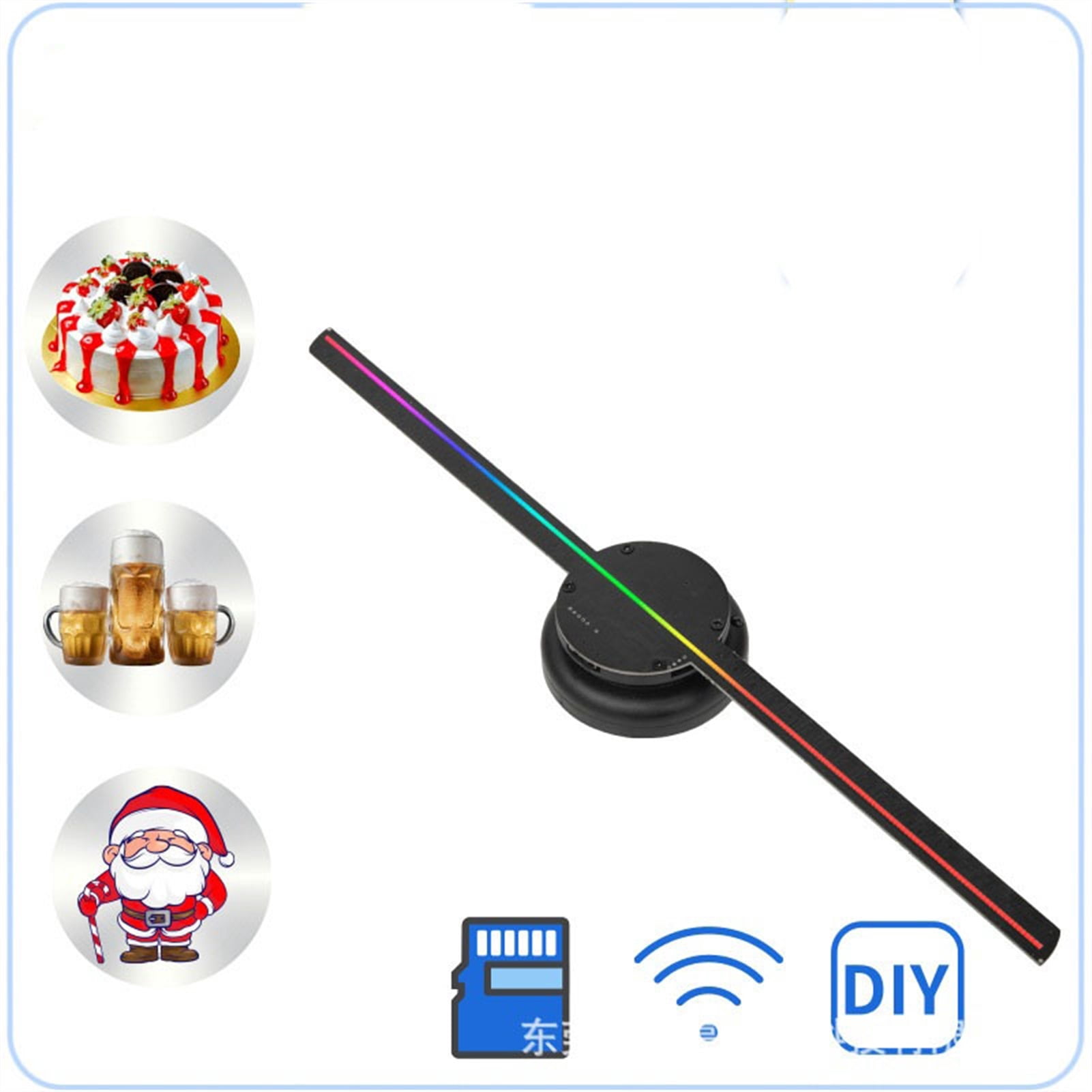 3D Hologram, Holographic Projection 3D Suspended Wall-mounted Advertising Machine Stereo Naked Eye Fan Led Display Outdoor Ideal Advertising Tool