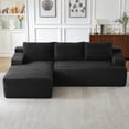 thumbnail image 3 of Leumius 96” Modular Sectional Sofa,Cloud Sectional Couch with Deep Seat,Modern Modular L-Shape Sofa Couch with Chaise,Upholstered Boneless Couches for Living Room Bedroom,Black, 3 of 13