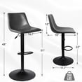 thumbnail image 5 of Vitesse Bar Stools Set of 4 Modern Swivel Bar Chairs, Barstools Counter Height with High Backrest, Adjustable Faux Leather Upholstered Bar Stool for Bar, Kitchen, Dining Room, 5 of 7