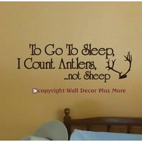 Nursery Décor To Go to Sleep I Count Antlers Vinyl Wall Decals Quote, 23x8-Inch, Chocolate Brown