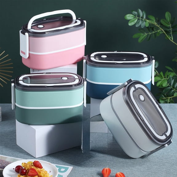 Stackable Bento Box With Handle,Meal Prep Salad Adult Lunch Box,Sealed Fruit Container with Carrying Handle,Leak-Proof Sandwich Containers with Mircowave Safe,Ideal for Dining Out, Work, Picnic