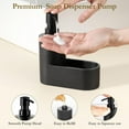 thumbnail image 3 of Shinowa Dish Soap Dispenser with Sponge Holder, 2-in-1 Refillable Countertop Dish Soap Dispenser Pump for Kitchen Sink Bathroom, Gravel Black, 3 of 7