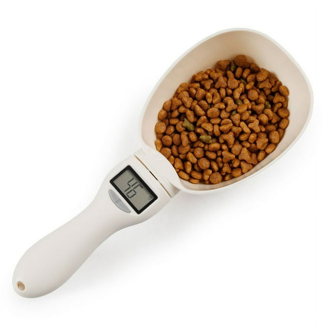Cuchara medidora electrónica para perros con pantalla LCD, cuchara dosificadora desmontable para comida de perros y gatos, cuchara dosificadora electrónica para una medición precisa.
