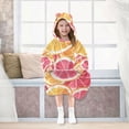 thumbnail image 7 of FORMRS Wearable Blanket Hoodie with Sleeves for Kids Cozy Flannel Sweatshirt, Pink Grapefruit Slices, 7 of 7