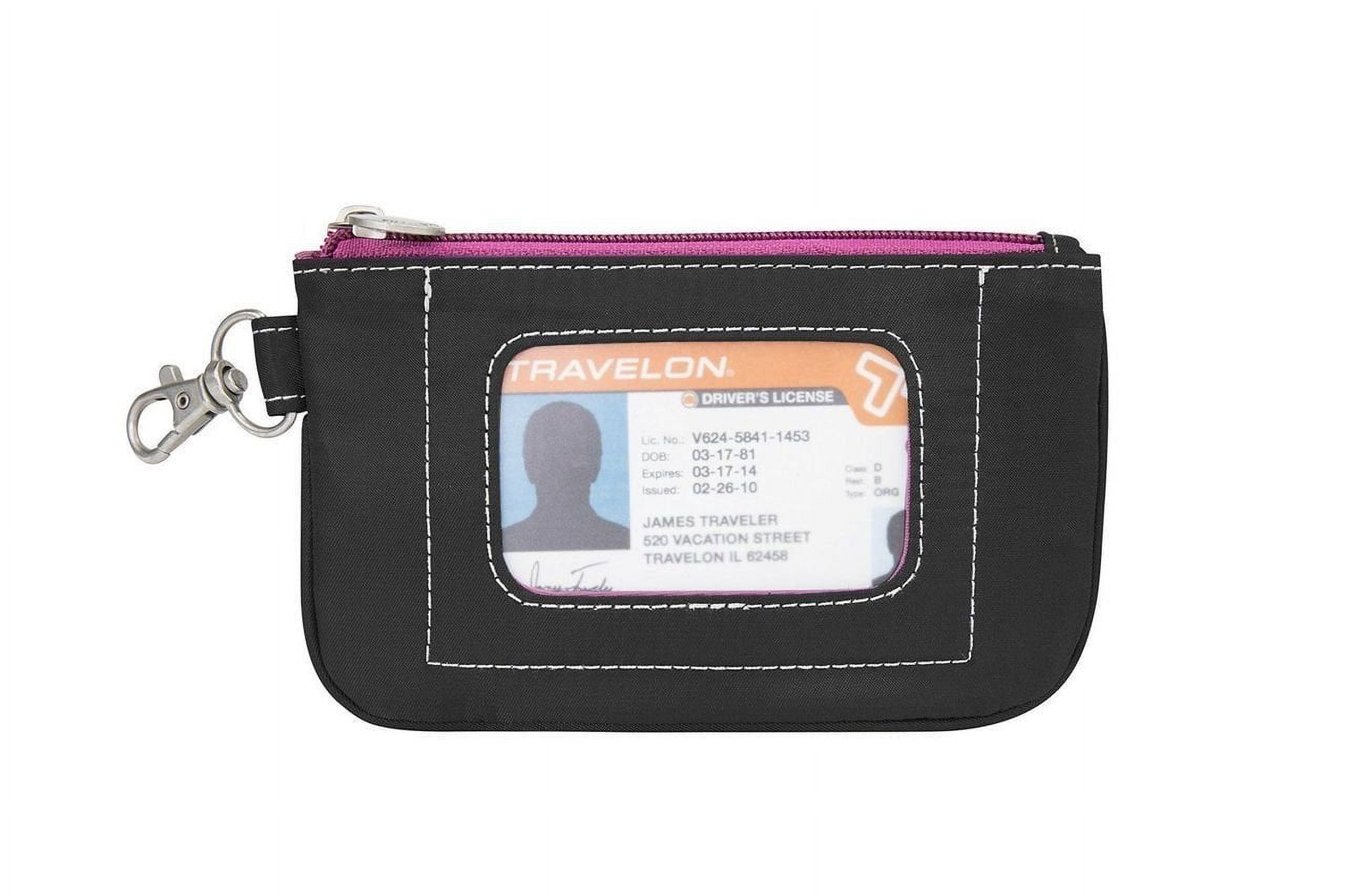 Travelon RFID Blocking Daisy Zip ID Card Holder Coin Pouch Wallet