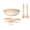 White/Natural, variant on LEXA 5-Piece Handcrafted Bamboo Serving Bowl Set, 14”, 12”, 10”, 8” Bowls & Salad Utensils, Spun Bamboo Dinnerware, Artisan-Made for Entertaining, Serving & Home Décor (Natural)