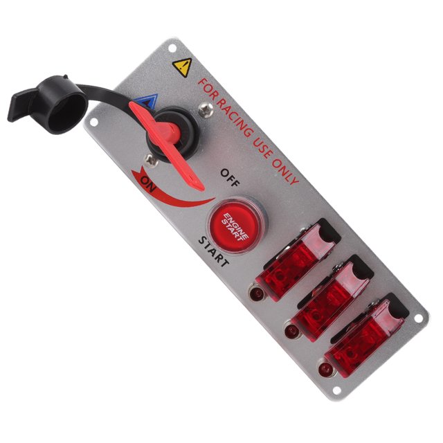 Interrupteur d'Allumage, Voyant Lumineux LED Interrupteur à Bascule 5 en 1 Universel pour Voiture de Course RV Camion Rouge