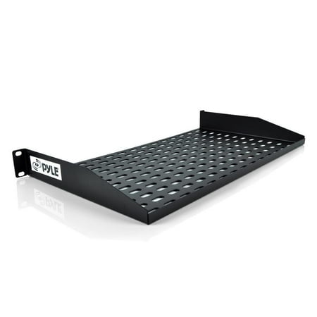 Pyle 19in Rack - 19-Inch 1U Server Rack Shelf, Vented Shelves For Good Air Circulation, Cantilever Mount, Wall Mount Rack, Universal Device, Cabinet Shelf,.., By Pyle